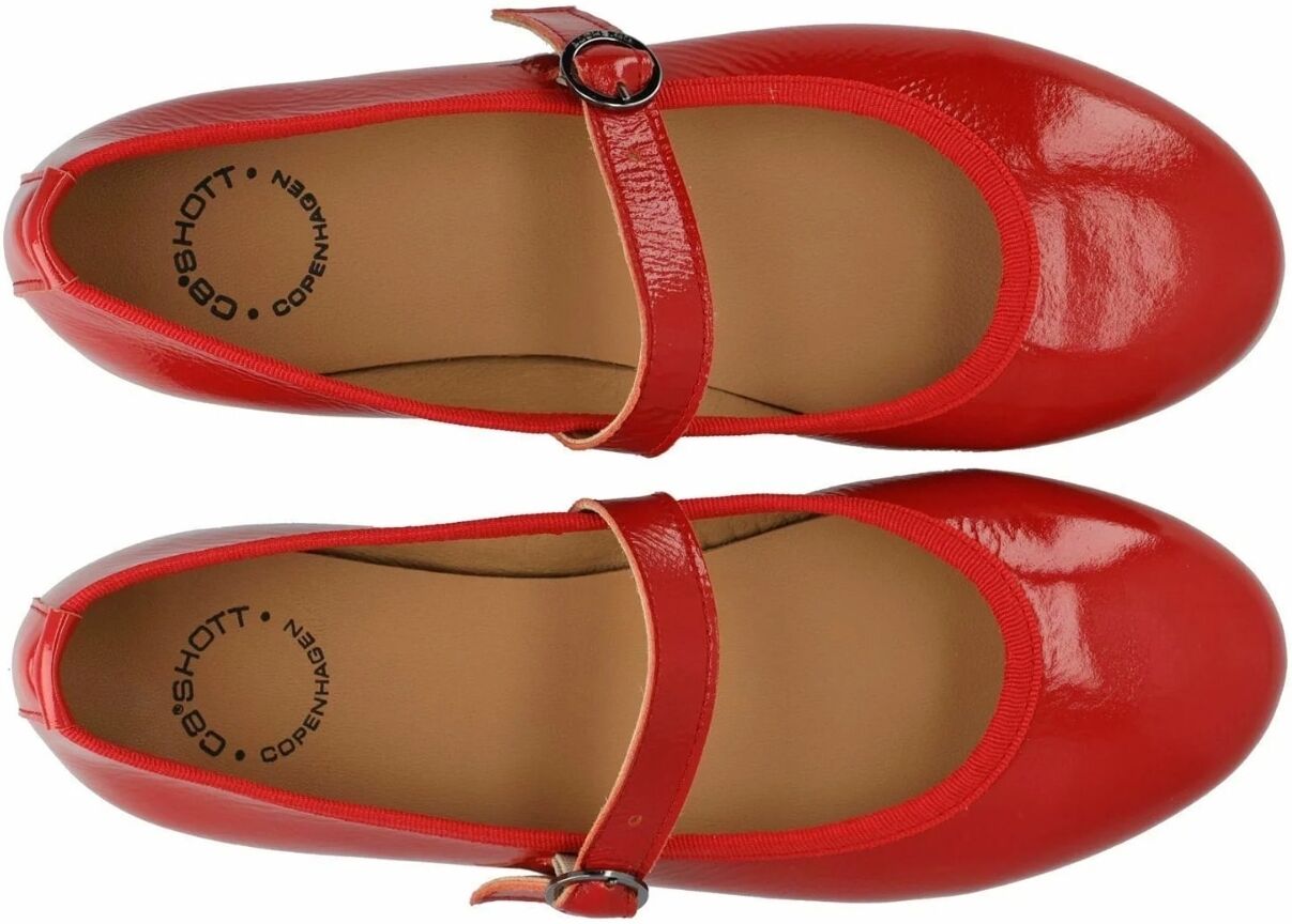 Ballerina CA'SHOTT "Ca'Shott Ballet flats CASELVIRA", Damen, Gr. 38, Normalschaft, rot, Obermaterial: 100% Leder, Schuhe Ballerina