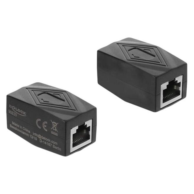 Delock Adapter Kupplung RJ50 Buchse zu Buchse geschirmt schwarz (Netzwerk Kupplung) (90839)