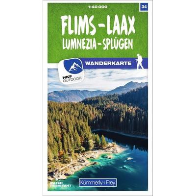 Kümmerly+Frey Wanderkarte 34 Flims, Laax 1:40.000, Sonstige von , Kümmerly+Frey, 978-3-259-02334-1