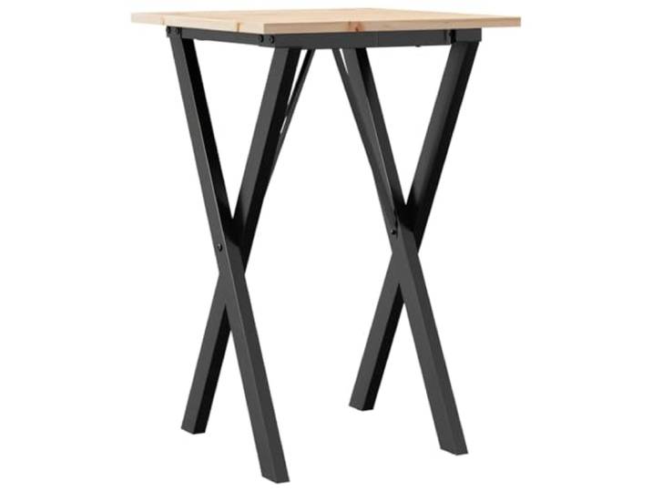 GPUTYGHN Esstisch X-Gestell 50x50x75 cm Massivholz Kiefer und Stahl Massivholz Kiefer, Stahlgestell, X-Form, robuste Tischplatte, für Küche Esszimmer Wohnzimmer