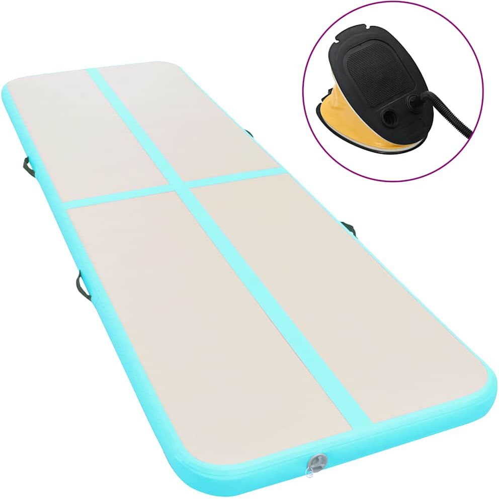 vidaXL Tapis gonflable de gymnastique avec pompe 300x100x10cm PVC Vert