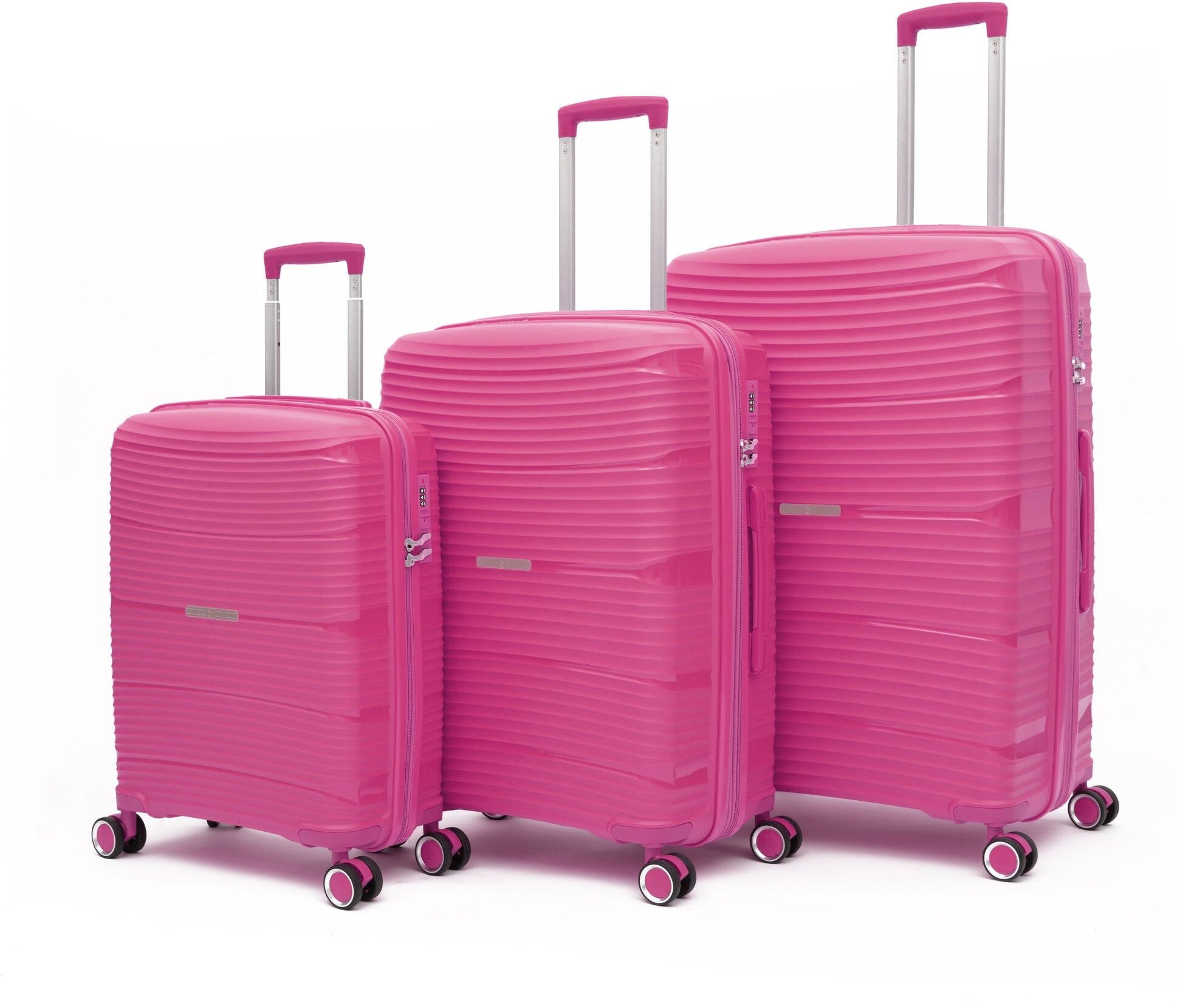 Qubed Data 3 Piece Suitcase Set - Fuchsia