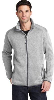 Port Authority F232 Sweater Fleece Jacket in Grey Heather size XL