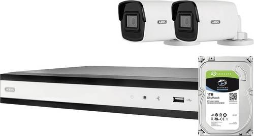 ABUS Komplett-Set mit 2 PoE Mini Tube-Kameras + Rekorder TVVR36423T LAN IP-Überwachungskamera-Set 1920 x 1080 Pixel