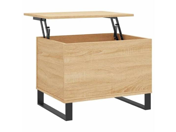 Couchtisch Eiche Sonoma 60x44,5x45cm mit hochklappbarer Tischplatte Holzwerkstoff, Metallfüße, versteckte Aufbewahrung, Hubplatte, Wohnzimmer oder Büro
