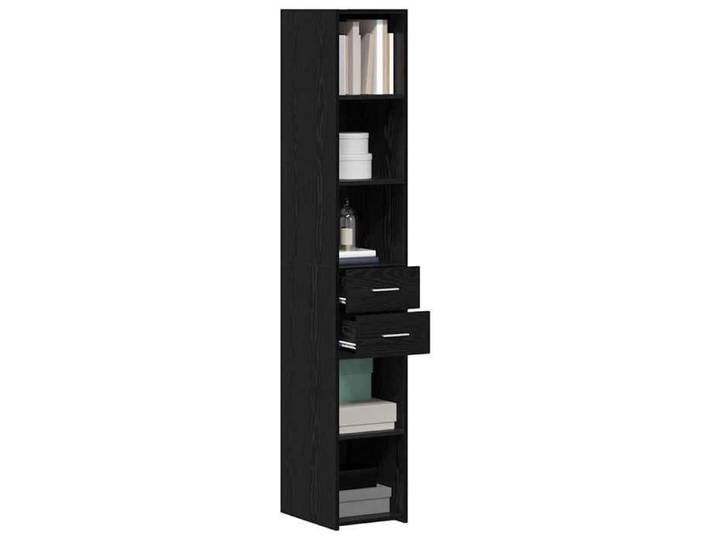 BEAU Bibliothèque de rangement - ZENCORE - Organisateur de Livre - Pour Séjour - avec tiroir Chêne noir 30x42.4x185.2cm LH35927
