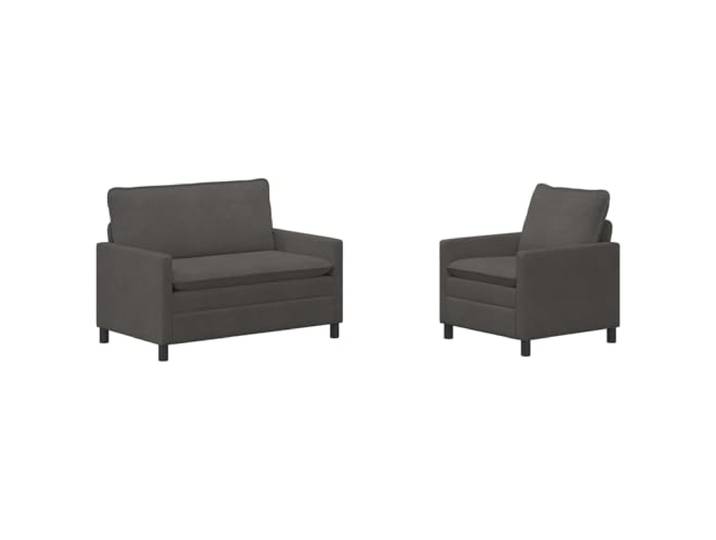 Todiikf Modernes Sofa Set 2-Teilig Dunkelgrau Cord Couch Garnitur Metall Stilvolles 2er Polstermöbel Set aus weichem Cordstoff mit stabilem Metallrahmen für Wohnzimmer und Gästezimmer.