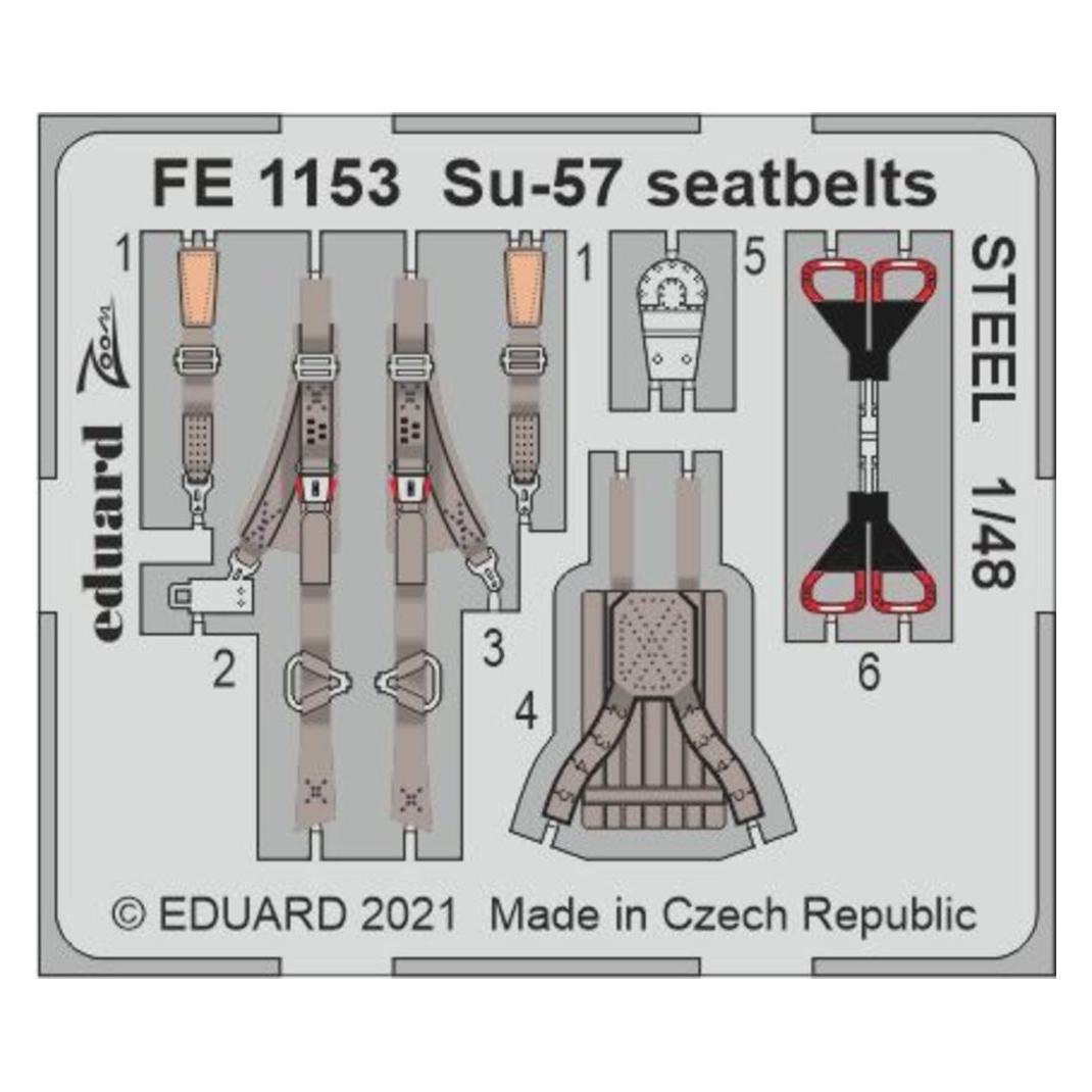 Eduard Su-57 seatbelts STEEL 1/48 for ZVEZDA (FE1153)
