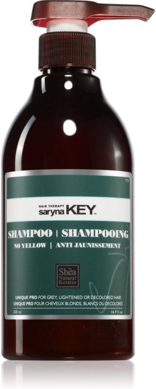 Saryna Key No Yellow shampoing neutralisant les reflets jaunes au beurre de karité 500 ml