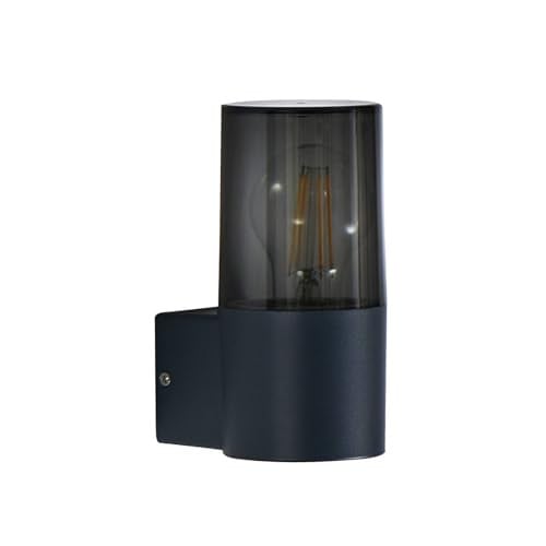 Lindby Heulo Wandlamp Buiten - Zwart Aluminium - Modern en Spatwaterdicht