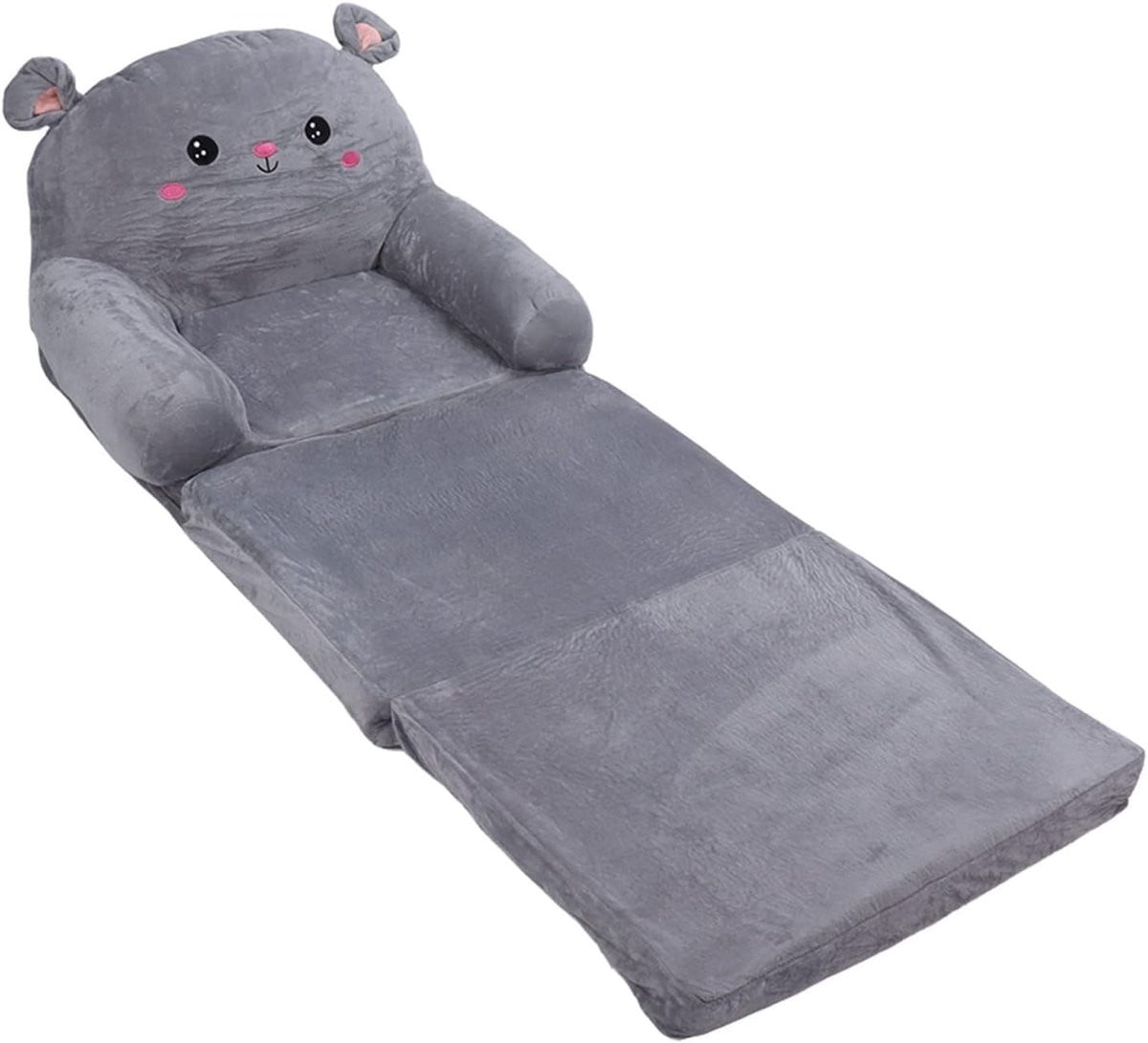Vouwbare Kinderbank met Rugleuning - 2-in-1 Sofa Bed en Matras voor Kinderen