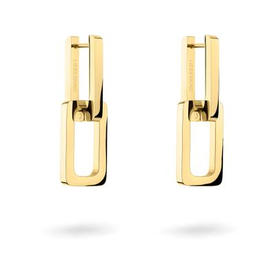 Paar Creolen LIEBESKIND BERLIN "Schmuck Geschenk Edelstahl Ohrringe The Mini Link", gold (gelbgoldfarben), Ohrringe, Damen, 10mm, Edelstahl, Einhänger abnehmbar
