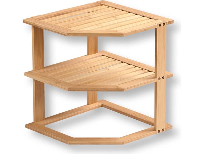 Kesper Étagère de cuisine\, Matériau : bambou\, Dimensions : L 25 x P 25 x H 27 cm\, Couleur : marron 58804