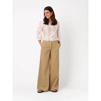Loose-fit-Jeans TONI "Jenny Wide", Damen, Gr. 46, Lang, braun (light braun 733), Denim/Jeans, Obermaterial: 79% Baumwolle CO. 11% Polyester PES. 8% Lyocell CLY. 2% Elasthan EL., unifarben, slim fit normal, Jeans, mit sehr weitem Bein