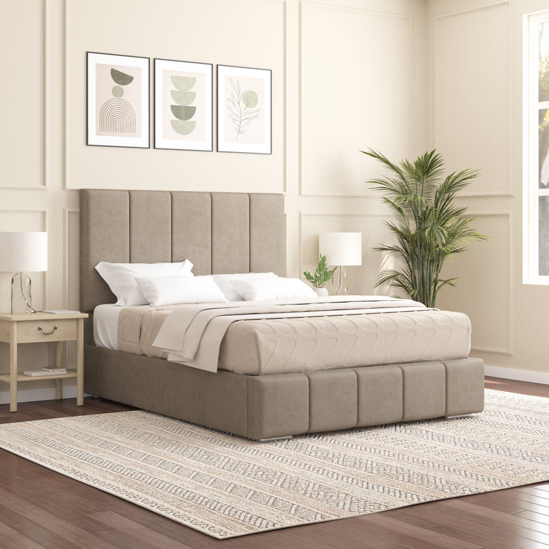 17 Stories Edelmann Upholstered Bed Coffee King (5')