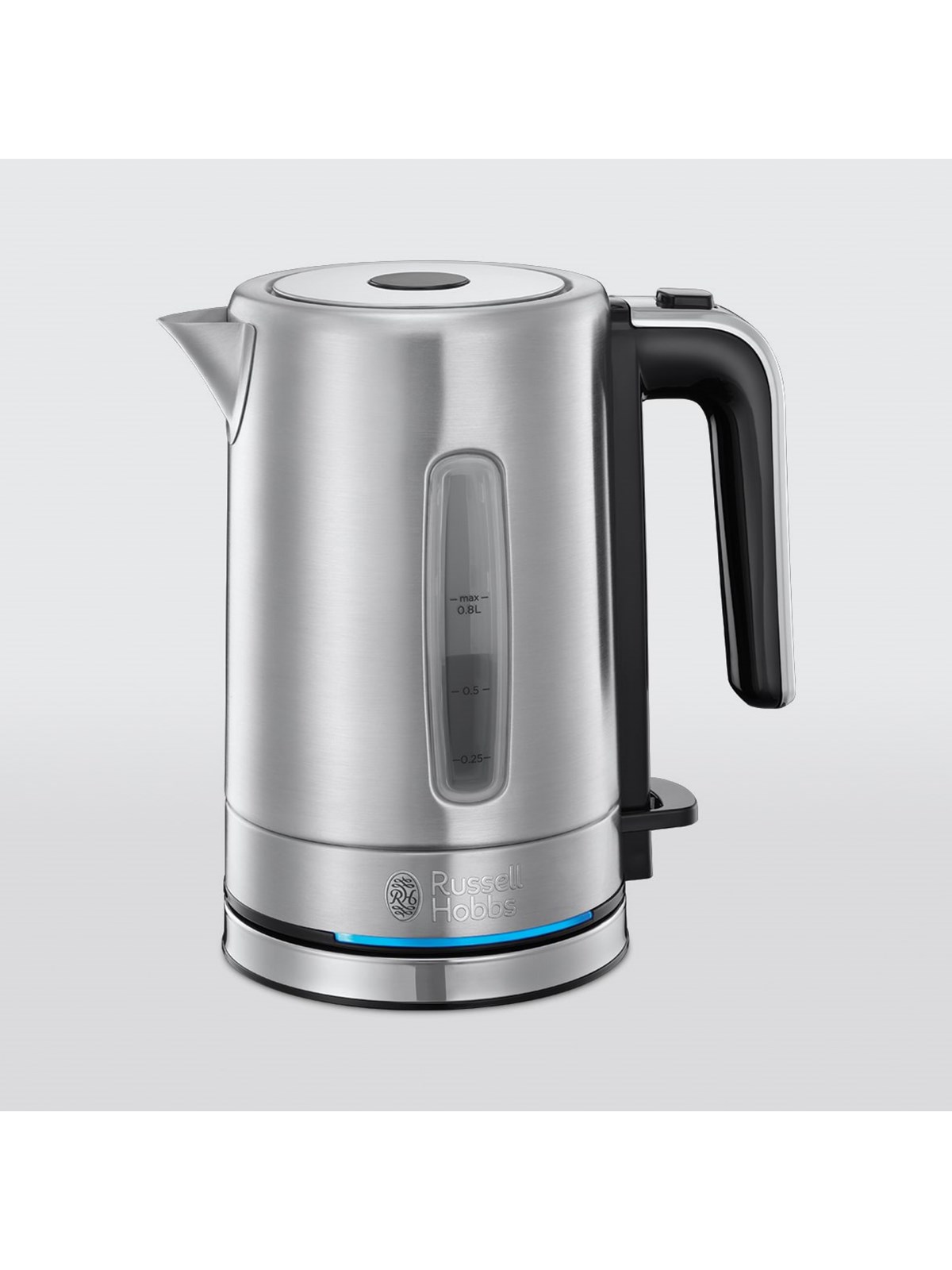 Russell Hobbs Wasserkocher Compact Home 24190-70 - Gebürstetes Rostfreies Stahl/Schwarz - 2200 W