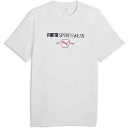 PUMA Class Graphic T-Shirt Herren 05 - white glow heather S