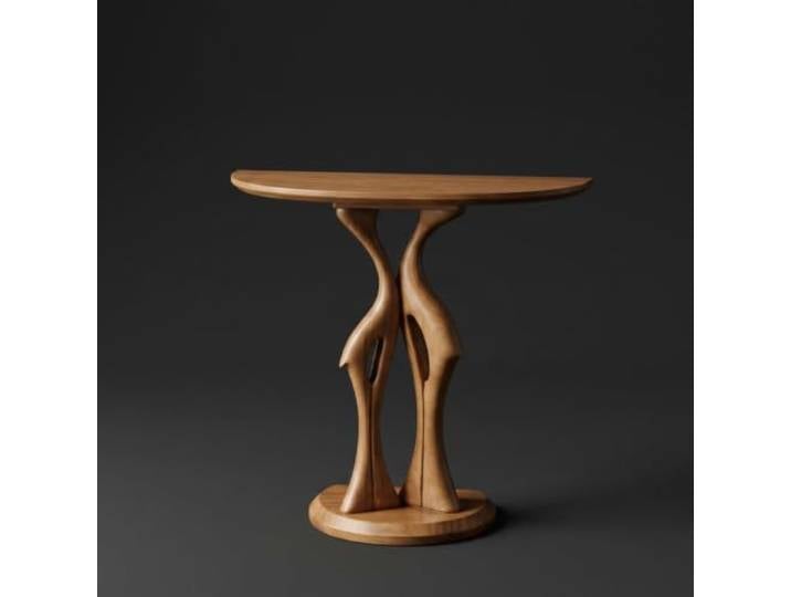 Konsolentisch Halbmond Kiefernholz Flurtisch Beistelltisch Schmal Design Konsolentisch Halbmond Kiefernholz Flurtisch Beistelltisch Schmal Halbkreis Modern Skulptural Klein Flur Eingang Ecke