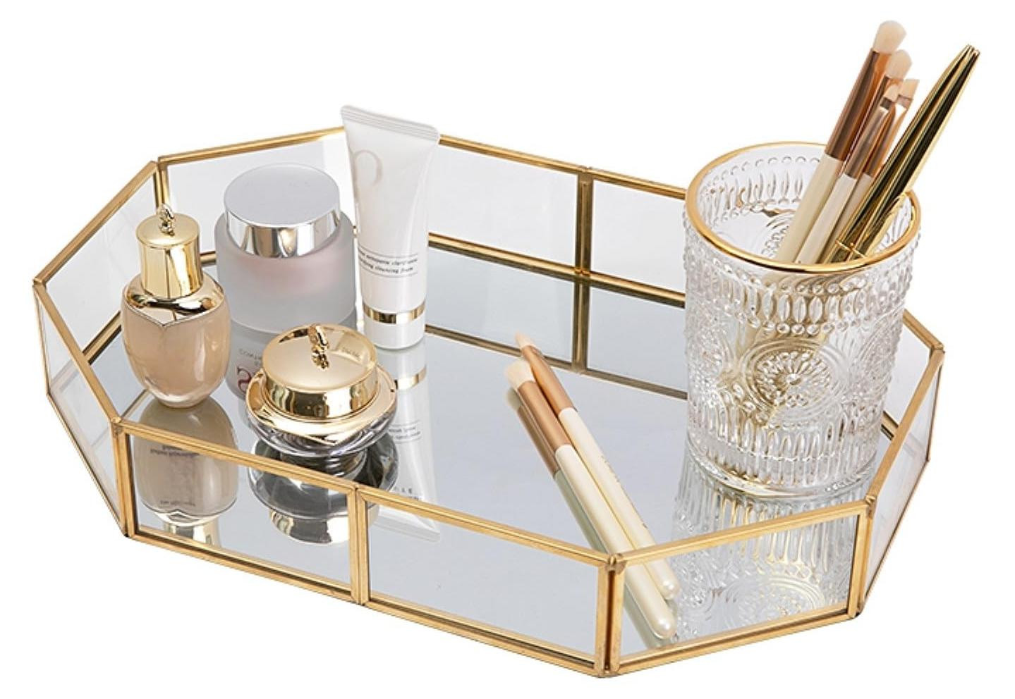 Solidchoice Gouden Decoratieve Spiegel Tray voor Badkamer