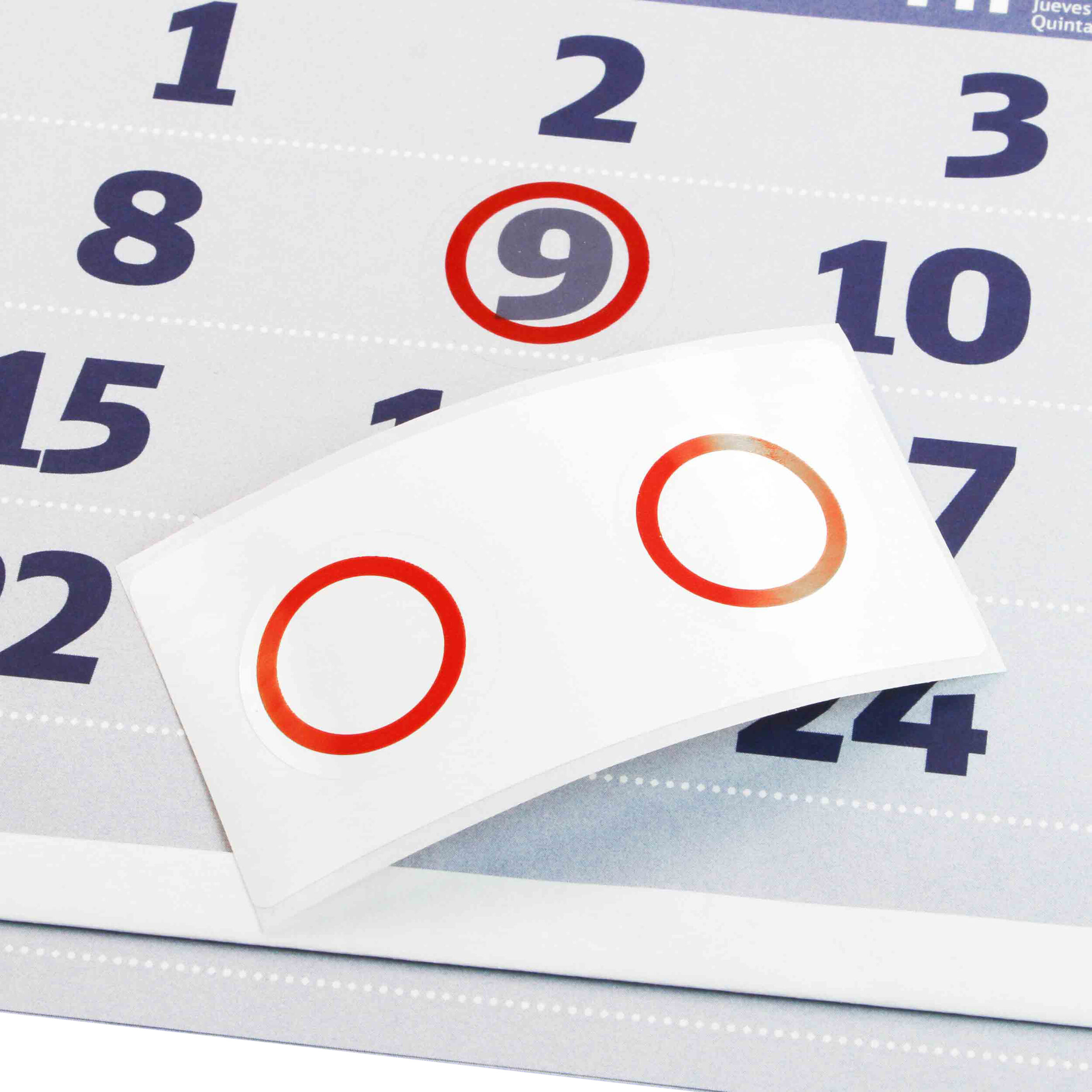 SPRINTIS 100 Unités - Curseur statique, ø = 36 mm, bord translucide rouge, PVC, transparent