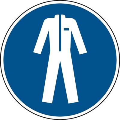 Gebotsschild, Schutzkleidung benutzen M010 - ASR A1.3 (DIN EN ISO 7010) - 200x1.5 mm Kunststoff