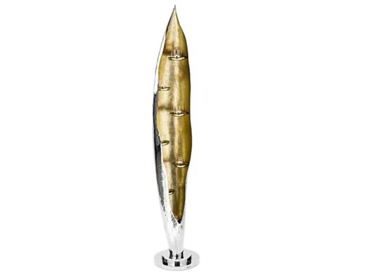 Fink [DL] CAVA, Leuchter, 7-flammig, Aluminium, vernickelt, Foliengold, Glas, silberfarben, H. 130 cm, D. 22 cm