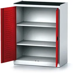Werkstattschrank MECHANIC, 1170x920x500 mm, 2 Regalböden, Tür Rot