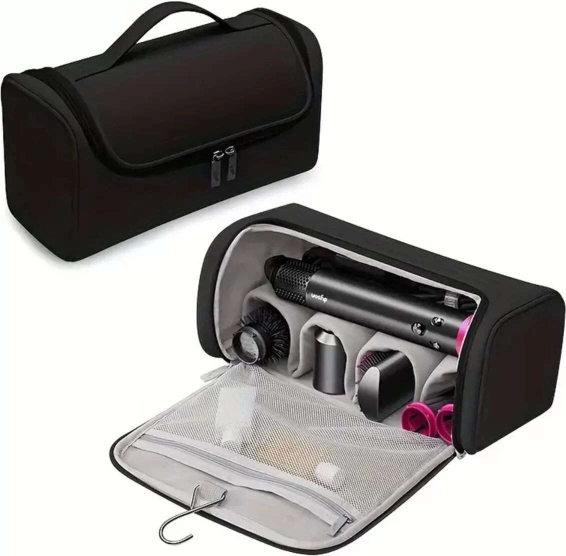 INF Tragbare Aufbewahrungstasche, kompatibel mit Dyson Haartrockner – Oxford-Gewebe Reiseetui für Styling-Tools Schwarz