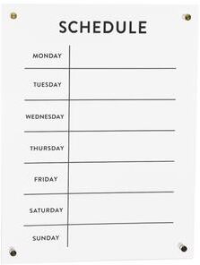 "Acrylic Dry Erase Weekly Calender 19""H by Melrose in White"