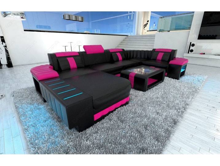 Wohnlandschaft Bellagio U-Form aus Leder