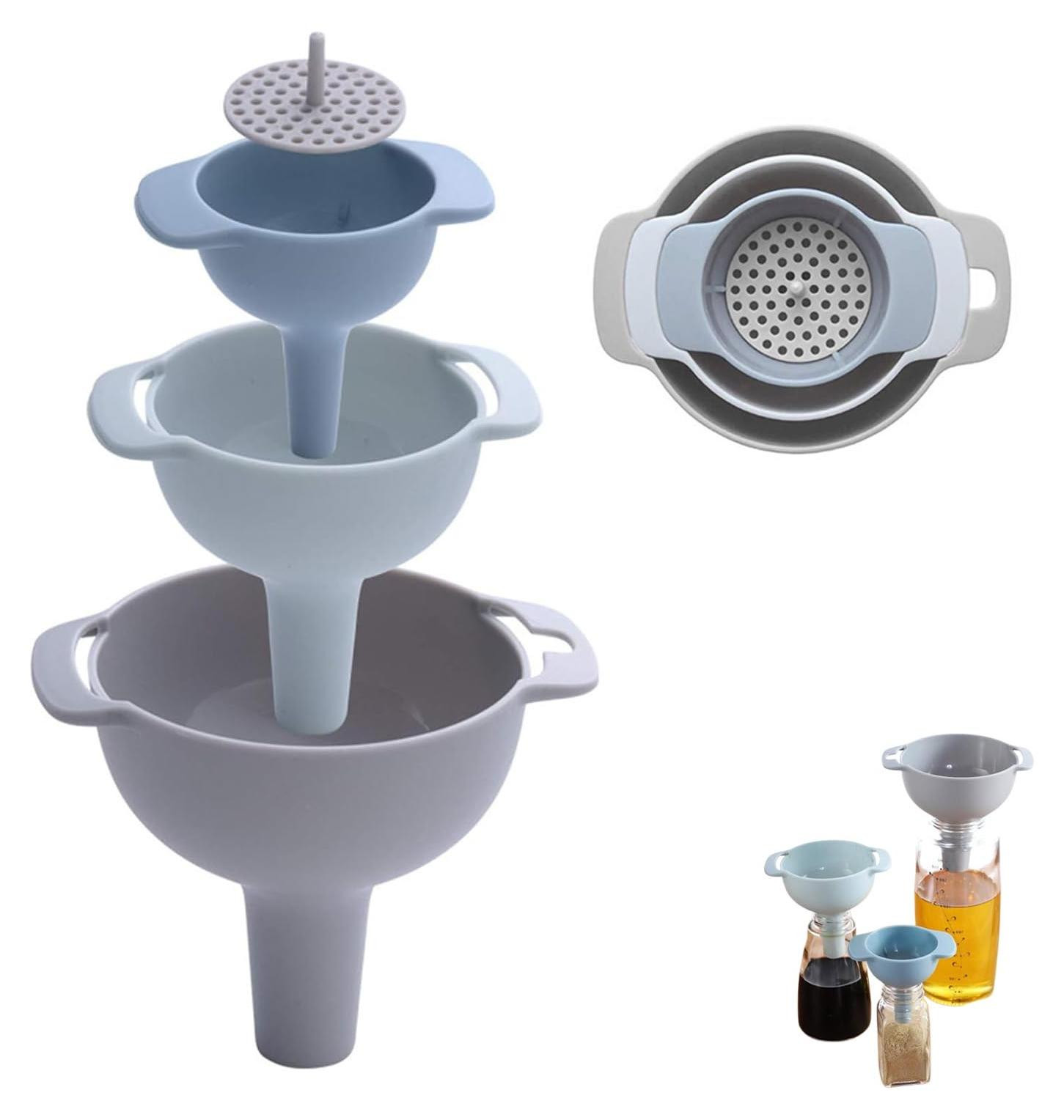 Solidchoice Set van 4 multifunctionele kunststof trichters