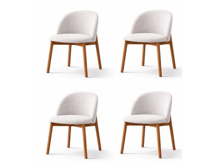 JVmoebel Esszimmerstuhl Weißes modernes Stuhlset Küchenstuhl Esszimmerstuhl Weiche Stühle (4 St), Made in Europa