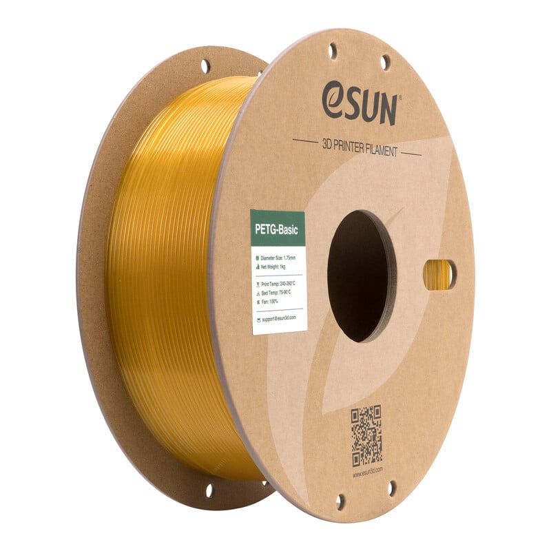 eSUN PETG-Basic 3D Filament Transparant Lichtoranje, 1,75 mm, 1 kg