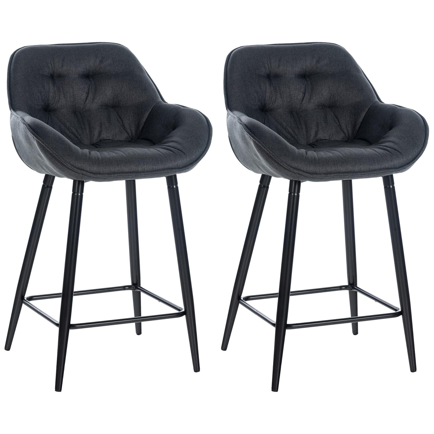 CLP 2er Set Barhocker Gibson - Tresenstuhl Mit Fußstütze - 2 x Tresenhocker Gepolstert