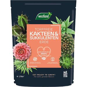 Westland Blumenerde  Kakteen & Sukkulenten Erde, torffrei, mit Dünger, 4 Liter