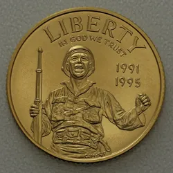 Goldmünze 5 Dollar "World War II 50th" 1993 (USA)