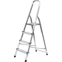 Munk, Leiter + Gerüst, Haushaltsleiter einseitig begehbar 4 Stufen (Stehleiter, 157.50 cm)