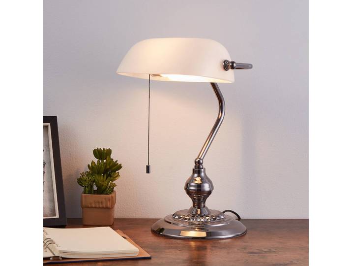 EGLO Tischlampe BANKER, alu / grau / zink, für Wohn- / Esszimmer, Metall, Antik