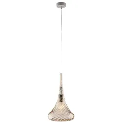 Bonetti Illumina -  Nemesi - Eisenaufhängung mit bernsteinfarbenem Pyrexglas 1 Licht 142 - Ø20 - BL280-S1-AM
