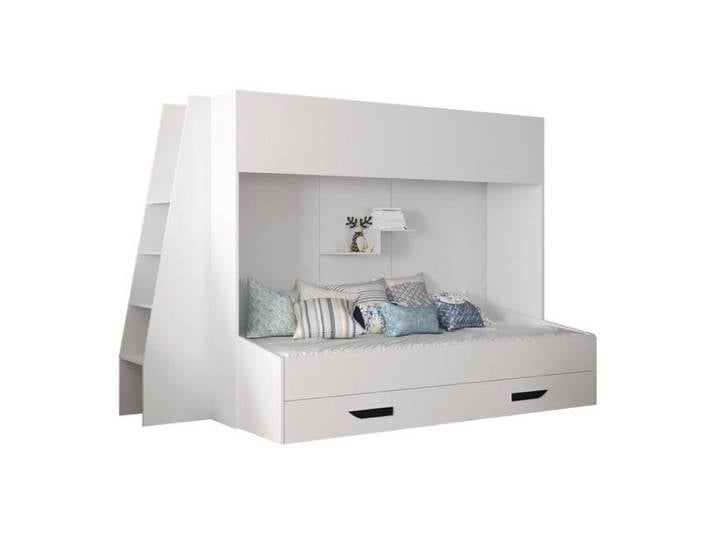 Lit superposés pour chambre enfant - Hartford 357 - Blanc - 230x94x165cm