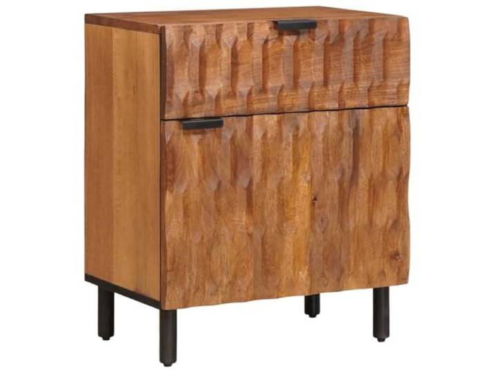 Coespram Nachttisch Massivholz Mango Braun 50 x 33 x 60 cm Funktionale Schublade für Ordnung neben dem Bett, rustikale Holzmaserung für ein behagliches Ambiente im Schlafzimmer.