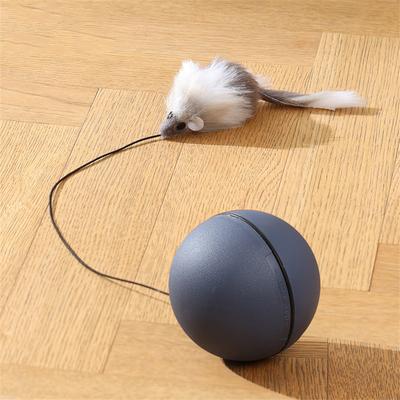 Multicon Wholesale Hub Battery Powered Interactive Cat Toy Ball With Tracking Mouse Automatic Rolling Teaser For Cats Of All Breeds gray