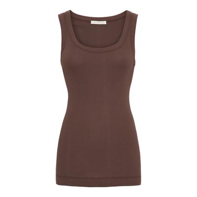 Funktionstop SEAMLESS BASIC "Seamless Basic Top Crush", Damen, Gr. S/M, java, Obermaterial: 100% Baumwolle, Tops