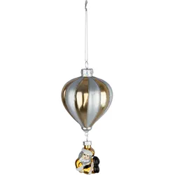 Baumschmuck Ballon Santa 14,5cm Glas Gold