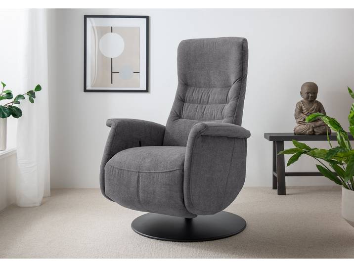 Relaxsessel Grau Webstoff Jimin 72 x 118 x 85cm