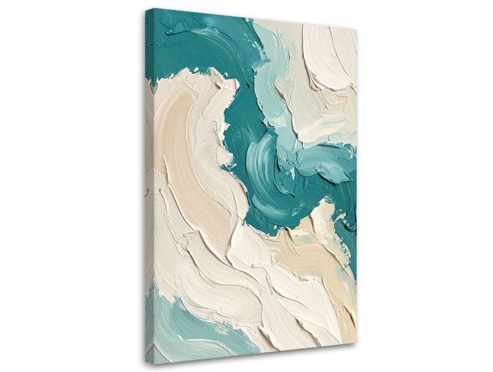 Feeby Leinwandbild Hintergründe und Texturen 80x120cm, Türkis, Abstrakt, Rechteckig, 80x120 cm, Bilder & Rahmen, Bilder, Leinwandbilder