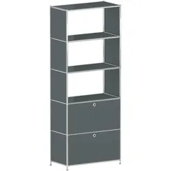 viasit Aktenregal »System 4« schmal grau, 77.9x193.1x40.4 cm