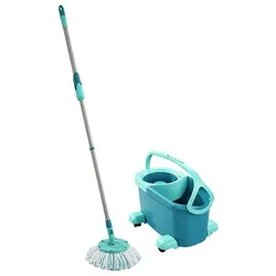 LEIFHEIT Wischmopp Set CLEAN TWIST Disc Mop Ergo mobile für alle glatten Böden inkl. Rollen Clean Twist Disc Mop Ergo