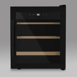 Les Petits Champs Weinkühlschrank 15 Flaschen CAVCB15 46L Black Edition, UV-Schutz, thermodynamisches System LED-Beleuchtung, 2 Einlegeböden