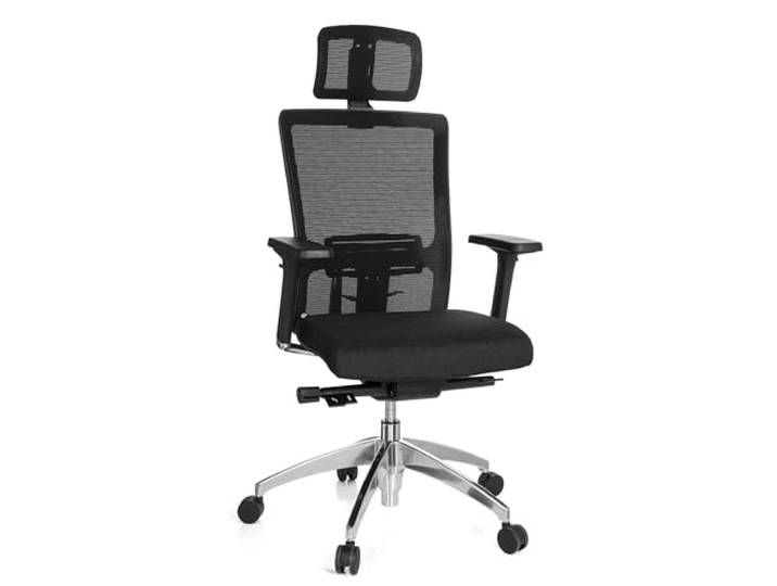 hjh OFFICE 657501 Profi Bürostuhl Astra LUX Stoff/Netz Schwarz Drehstuhl mit Lordosenstütze, Armlehnen höhenverstellbar